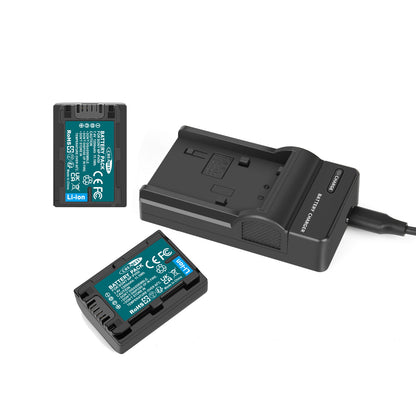 2x NP-FP50,NP-FP51 7.4V Battery+Charger For Sony NP-FH40 NP-FH50 NP-FH60 NP-FH70
