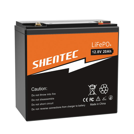 SHENTEC 12V 20Ah Lithium LiFePO4 Rechargeable  Battery For Home RV Boat Solar