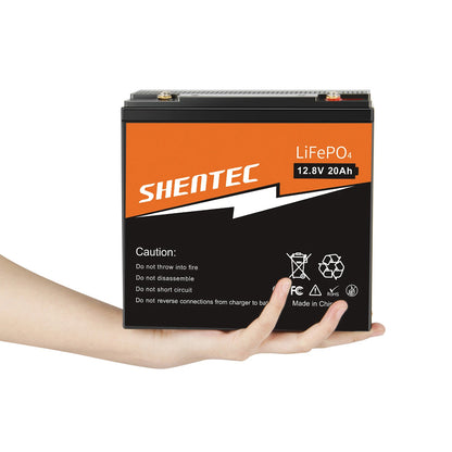SHENTEC 12V 20Ah Lithium LiFePO4 Rechargeable  Battery For Home RV Boat Solar