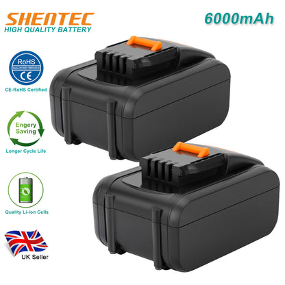 SHENTEC 2 X 20V 6Ah Replacement Battery for Worx WA3551.1 WA3553 WA3516 WA3572 WG259E.9 WG169E